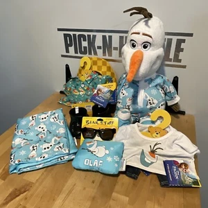 Build a Bear Olaf Set hat and shirt Sleeping Bag And Sleepwear Glasses Boots + - Picture 1 of 20