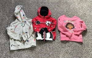 Lot Of 3 Girls Hoodies/Sweatshirt, Disney, Cat & Jack, Sizes 4 And 4/5 - Picture 1 of 17