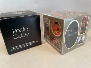 Vintage Acrylic Photo Cube 3.75" Square Picture Collage Display 1970's NIB Retro - Picture 1 of 10