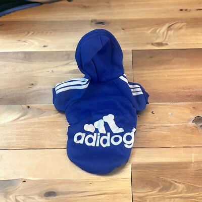 Adidog Dog Hoodie Costume Pet Puppy Red Coat Warm Sweater Size Medium - Image 1 of 4