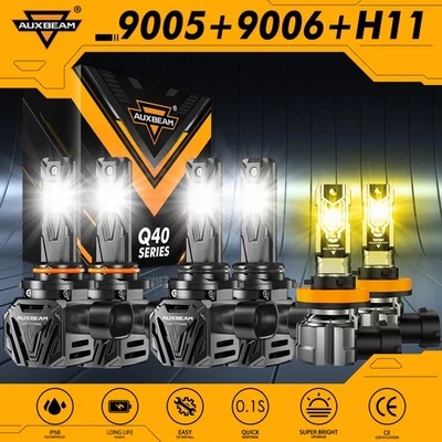 For Honda Civic 2006-2013 AUXBEAM Canbus LED Headlight KIT Fog Light White Amber - Image 1 of 4