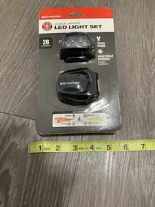 JUEGO DE FAROS Y LUCES TRASERAS LED Schwinn 26 Lúmenes ENVOLTURA RÁPIDA - NUEVO - Imagen 1 de 9
