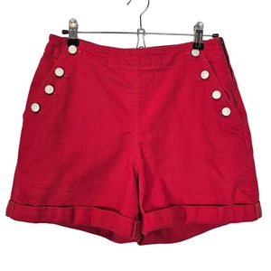 Banana Republic Red Pinup Retro High Waisted Nautical Sailor Shorts Size 30/10 - Picture 1 of 7
