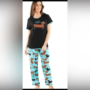 Lazy One NEW Small Dachshund Pajama Set Weiner Dog - Picture 1 of 5