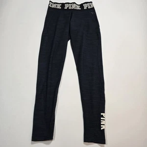 PINK Victorias Secret Ultimate Full Length Gray Leggings Logo Waistband Small - Picture 1 of 12