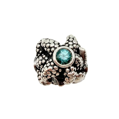 Pandora 925 Sterling Silver Retired Sea Star Sythentic Turquoise Spinel Charm - Image 1 of 4