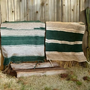 Pair Vintage Western Saddle Blankets Hand Woven - Picture 1 of 10