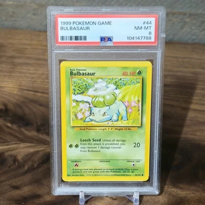 1999 POKEMON BASE SET UNLIMITED #44 BULBASAUR PSA 8 - Image 1 of 2