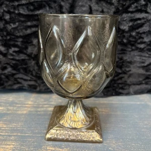Vintage Messingfuß & Glas Windlicht Kerzenhalter 5" Mid Century Dekor MCM - Bild 1 von 6