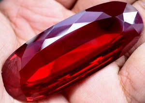 Natural 161.30 Ct Blood Red Ruby Mozambique GGL Certified Loose Gemstone - Picture 1 of 11