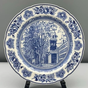 Wedgwood YALE UNIVERSITY Old Chapel 1931 BLUE TRANSFERWARE Dinner Cabinet Plate - Picture 1 of 9