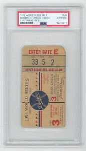 1953 World Series Ticket Stub PSA Slabbed Brooklyn Dodgers vs NY Yankees