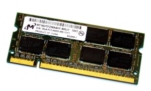 2 GB DDR2 RAM 200-pin SO-DIMM 2Rx8 PC2-6400S 'Micron MT16HTF25664HY-800J1' - Picture 1 of 2