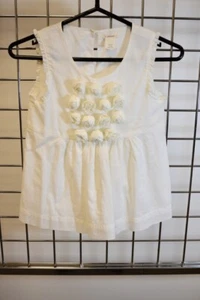 CREW CUTS White Cotton Blend Floral Girls Top Size 10 Youth On Sale - Picture 1 of 7