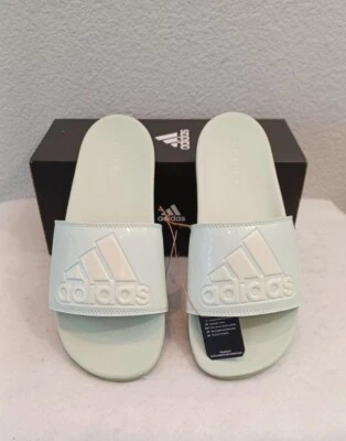 Nuevas sandalias/toboganes cómodos Adidas Adilette para mujer ~ verde lino (GX4297) talla 7 Foto 1 de 4