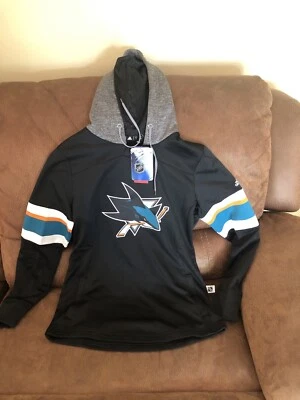 Adidas San Jose Sharks Hockey Black Hoody NWT Size Small Womens  - Image 1 of 4
