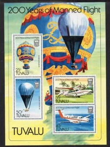 TUVALU MNH 1983 200 Jahre bemannter Flug Minisheet - Bild 1 von 1