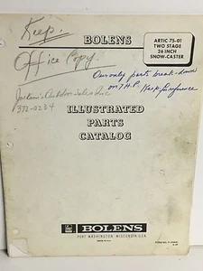 BOLENS ARCTIC 75-01 26" SNOW THROWER ILLUSTRATED PARTS CATALOG - Picture 1 of 1