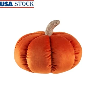Decorative Velvet Pumpkin Pillow Soft Fall Accent Home Harvest Display Comfort - Picture 1 of 5