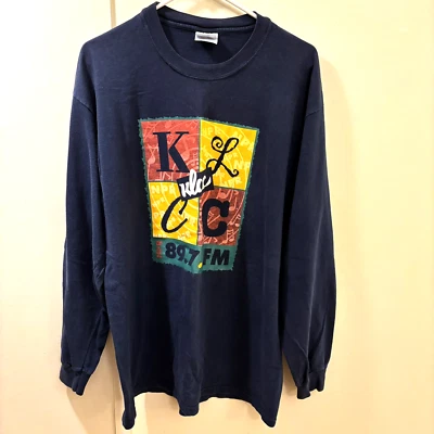 Camiseta de manga larga grande vintage años 90 OREGON para hombre NPR 89,7 FM 100 % algodón excelente Foto 1 de 4