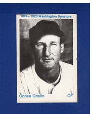 1924-1925 Washington Senators: GOOSE GOSLIN (1975 TCMA commemorative card) HOF