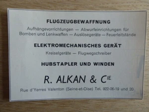 8/63 PUB R ALKAN FLUGZEUG AUSRÜSTUNG BEWAFFNUNG WINDE WAGEN AUFZUG DEUTSCHE ANZEIGE - Bild 1 von 1