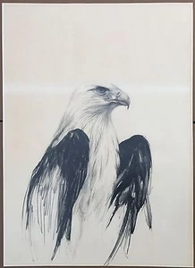 Larry Fodor Original American Eagle Bleistiftzeichnung signiert datiert 1972 36"x26" - Bild 1 von 11