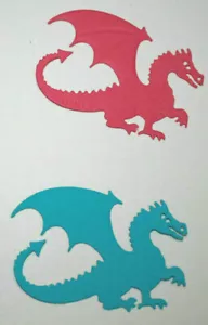 5 pequeños adornos troquelados papel cartucho DRAGON / fabricación de tarjetas - Imagen 1 de 20