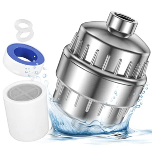 20-Stage Shower Head Water Filter F Hard Water Softener Remove Chlorine&Fluoride - Picture 1 of 17