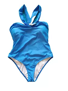 Traje de baño V By Very UK 18 azul almohadillas extraíbles cuello halter - Imagen 1 de 3