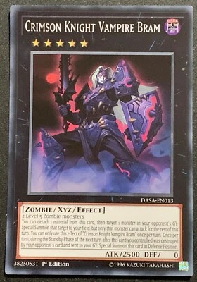 Crimson Knight Vampire Bram | DASA-EN013 | Super Rare | 1st Edition | YuGiOh TCG - Image 1 of 3
