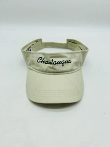 Chautauqua Hat Visor Beige Adjustable 100% Cotton - Picture 1 of 6