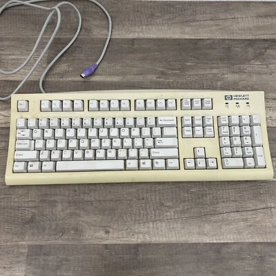 Vintage HP Hewlett Packard C4744-60201 KB-9970 White Keyboard Untested - Image 1 of 4