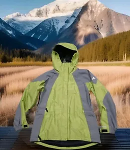 EMS GORETEX XCR HOODED SKI JACKET/SHELL Women's size Medium Green/Gray Pit zips - Picture 1 of 19