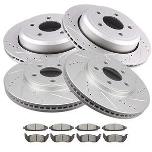 Ceramic Brake Pads And Rotors Front Rear For Mercury Grand Marquis LSE 4.6L 2003 - Picture 1 of 11