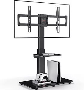 Perlegear 75 Inch TV Stand,Height Adjustable Swivel Floor TV Stand with Shelves - Picture 1 of 4