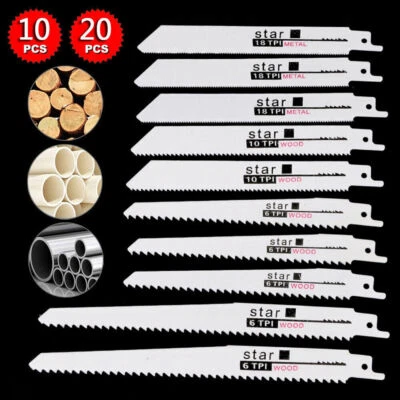 MARKENLOS 10/20x Säbelsägeblatt Säbelsägeblätter Sägeblatt Tigersäge für Holz Metall Set