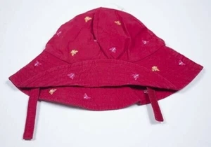 GYMBOREE NEW GIRLS 0-6M RED LA PLAYA BUTTERFLY HAT 3M 6M SUNHAT BUTTERFLIES - Picture 1 of 1