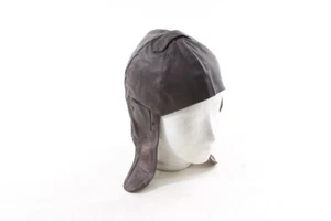 alte Fliegerhaube Leder Fliegerkappe Haube Pilot Kopfbedeckung Gr. 58 - Bild 1 von 12