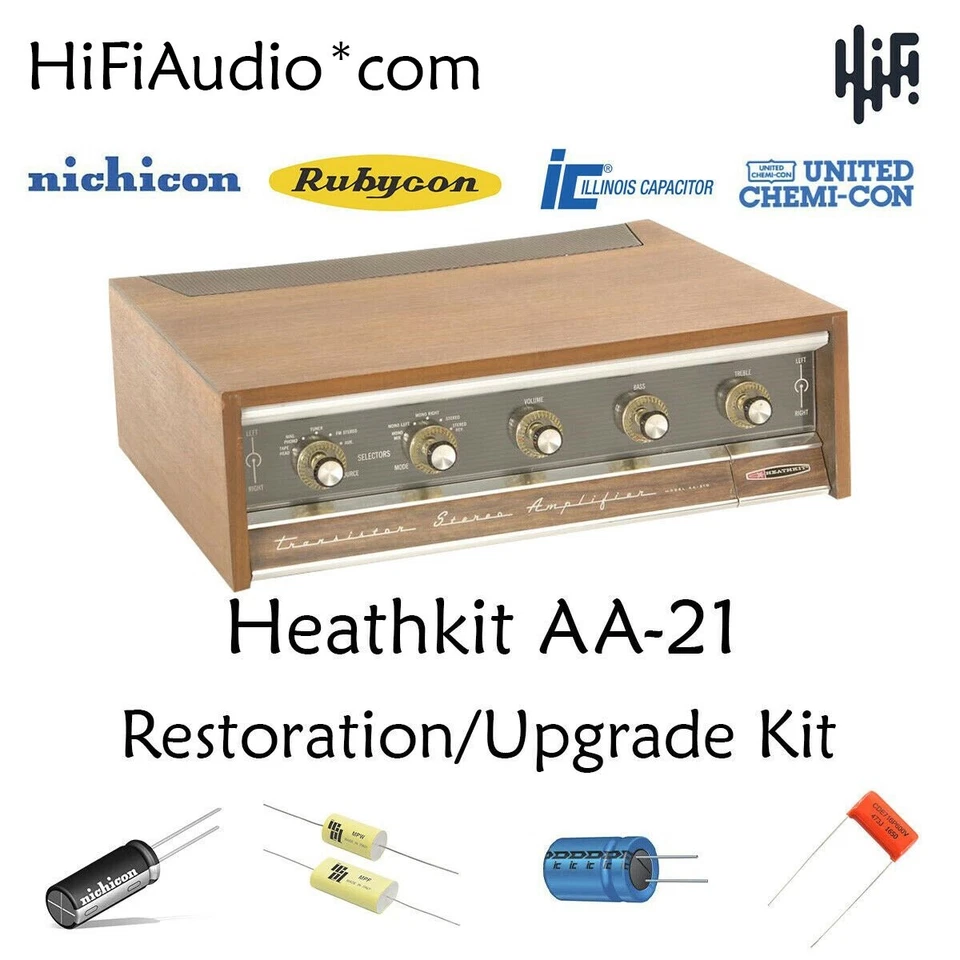Heathkit AA-21 amp restoration kit service recap filter capacitor fix rebuild - Image 1 of 4