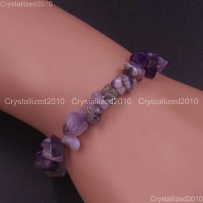 5 peças feitas à mão 5-8 mm contas de pedra preciosa natural pulseira elástica cura Reiki - Imagem 1 de 4