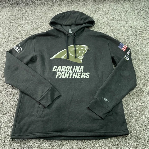 Carolina Panthers Sweater Adult Large Black Sweatshirt Hoodie NFL Football Men Cover