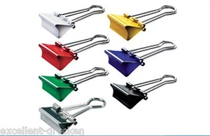 12 Vielzweckklammer Vielzweckklammern Foldbackklammern 19 mm bunt sortiert - Bild 1 von 1