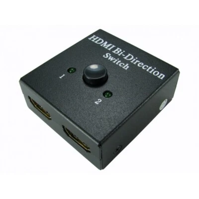 Two Port Manual HDMI Bi-Directional Switch between 2 Sources on 1 screen - Image 1 of 3