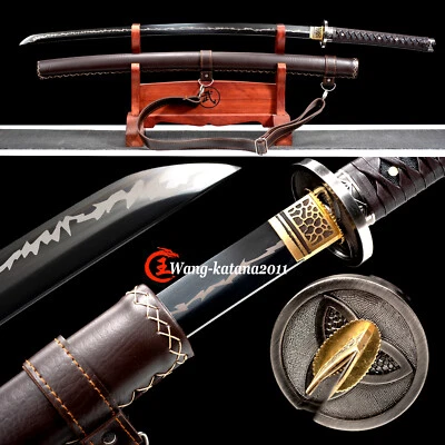 40"" Hattori Hanzo Katana Negro 1095 Acero Japonés Samurai Espada Cuero Saya Foto 1 de 4