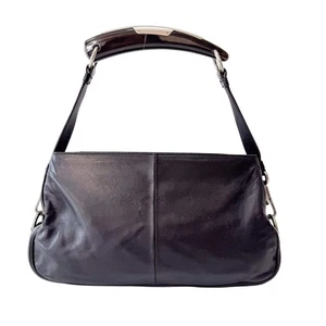 SAINT LAURENT Mombasa Black Leather Shoulder Bag - Picture 1 of 19