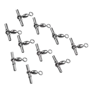 10Pcs Swivels Alloy Bearing Connector Crimp Fishing Float Adapters Silver - Picture 1 of 35