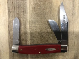 The Real McCoy Mt Ida Arkansas mint red stockman knife - Picture 1 of 22