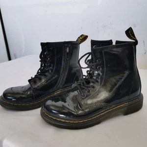 Dr. Martens Boots Kids UK Size 13 Junior 1460 J - Black Patent Gloss - Picture 1 of 7