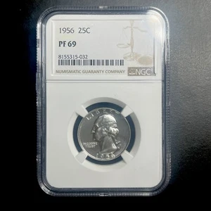 1956 Washington Silver Quarter - NGC PF69 - Picture 1 of 4